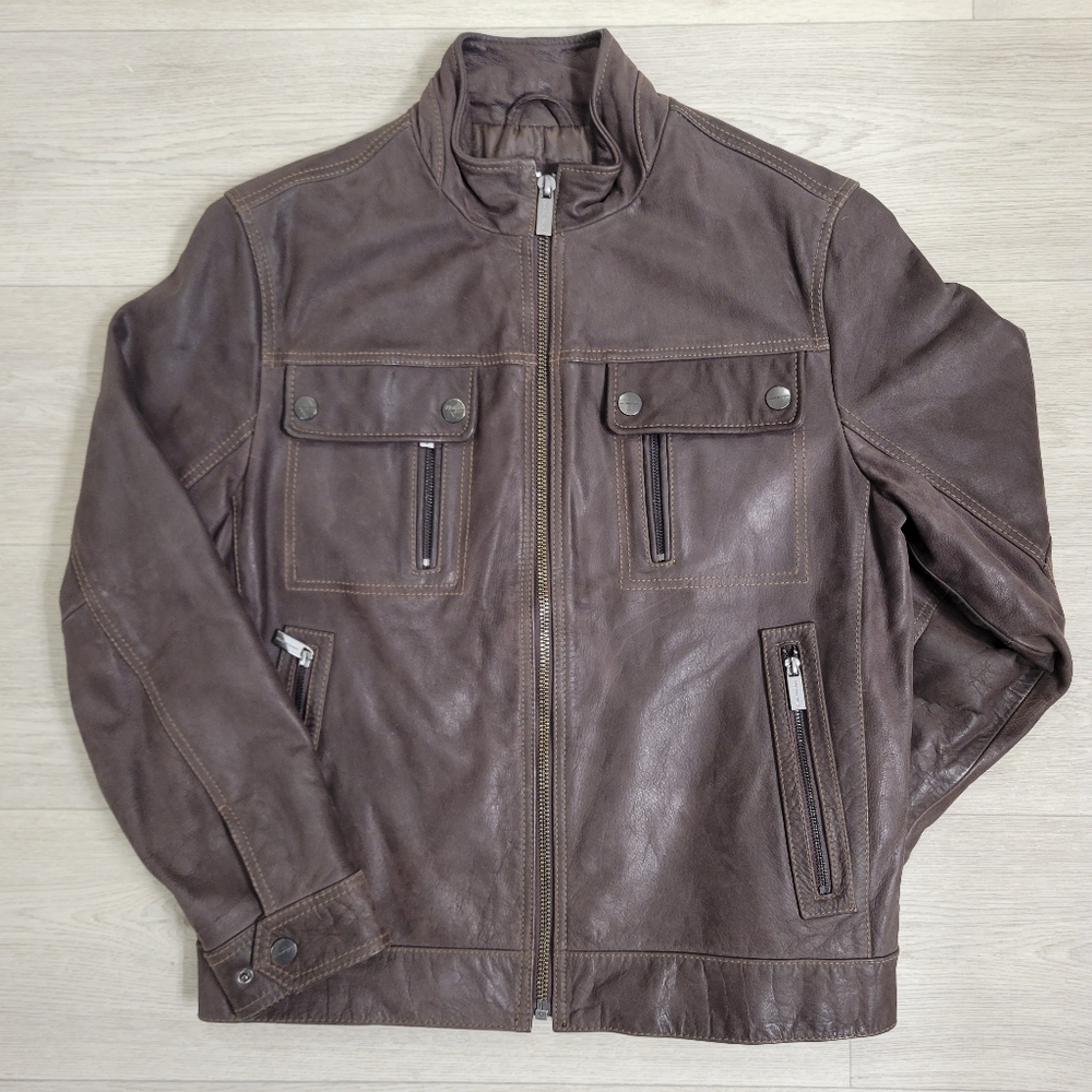 Michael Kors Insulated Leather Jacket, Men's Size Medium
